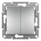 ASFORA Double push-button without frame, aluminum screw terminals