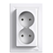 ASFORA Double socket 2P white