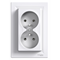 ASFORA Double socket 2P+PE white
