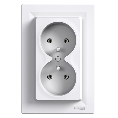 ASFORA Double socket 2P+PE white