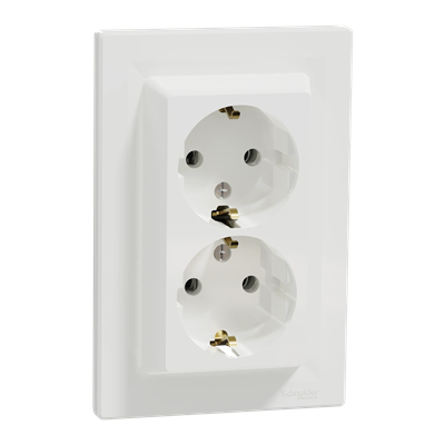 ASFORA Double socket SCHUKO white