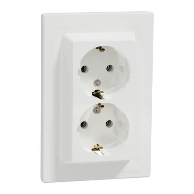 ASFORA Double socket SCHUKO white