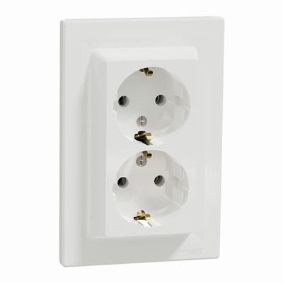 ASFORA Double socket SCHUKO white