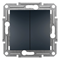 ASFORA Double stair connector without frame, anthracite screw terminals