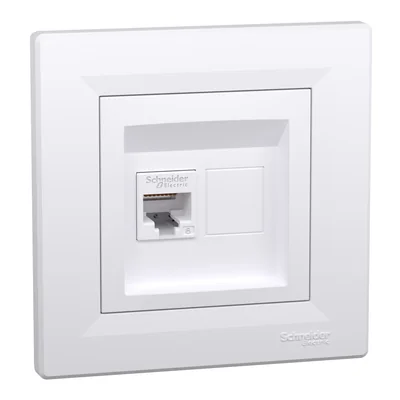 ASFORA Gniazdo komputerowe RJ45 kat.6 UTP białe