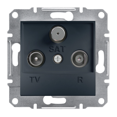 ASFORA Pass-through RTV-SAT socket 4dB without frame, anthracite