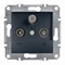 ASFORA Pass-through RTV-SAT socket 4dB without frame, anthracite