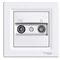 ASFORA Pass-through RTV socket 4dB white