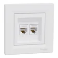 ASFORA Presa computer 2x RJ45 cat.5e UTP bianca