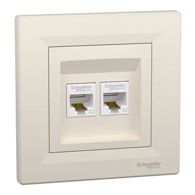 ASFORA Presa computer 2x RJ45 cat.5e UTP crema