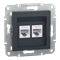 ASFORA Prise ordinateur RJ45 2x cat.6 UTP sans cadre anthracite