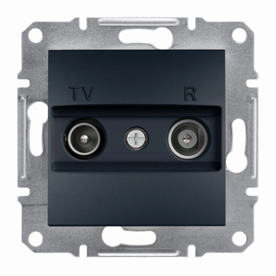 ASFORA Prise TV traversante 4dB sans cadre, anthracite