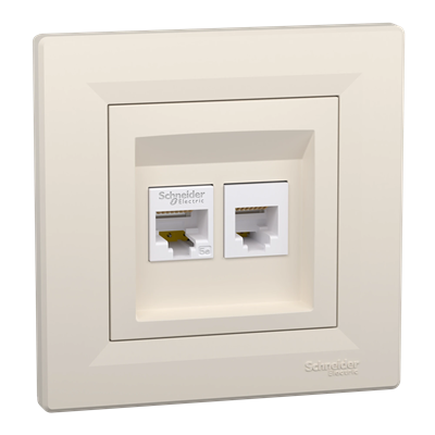 ASFORA RJ11 telephone socket + computer cat.5e UTP cream