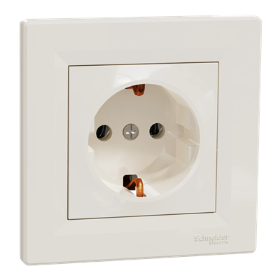 ASFORA SCHUKO single socket cream