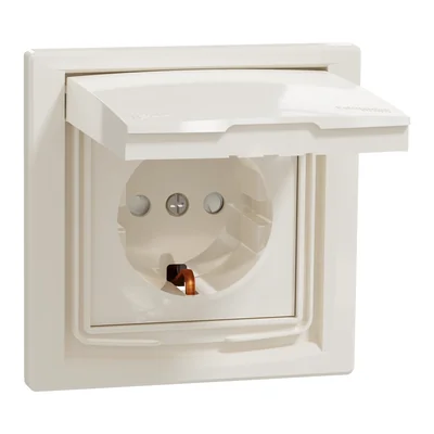 ASFORA SCHUKO single socket outlet cream IP44