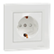 ASFORA Single SCHUKO socket outlet with shutters for current paths, white