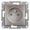 ASFORA Single socket 2P + PE with shutter for current paths without frame metallic bronze