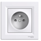 ASFORA Single socket 2P + PE with white shutters