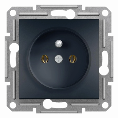 ASFORA Single socket 2P + PE without frame, anthracite