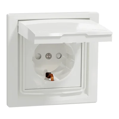 ASFORA Single socket SCHUKO IP44 white