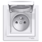 ASFORA Socket 2P + PE IP44 for frame system with white frame