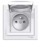 ASFORA Socket 2P + PE IP44 for frame system with white frame