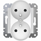 ASFORA Socket 2x2P + PE for the frame system white