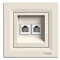 ASFORA Telephone socket 2x RJ11 cream