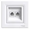 ASFORA Telephone socket 2x RJ11 white