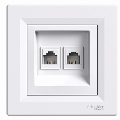 ASFORA Telephone socket 2x RJ11 white