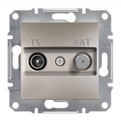 ASFORA TV-SAT final socket 1dB without frame metallic bronze