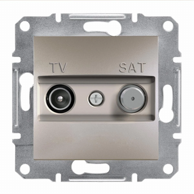 ASFORA TV-SAT final socket 1dB without frame metallic bronze