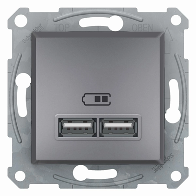 ASFORA USB charger socket 2.1A with steel frame