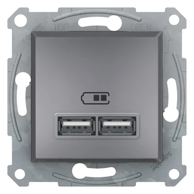 ASFORA USB-Ladesteckdose 2,1A mit Stahlrahmen