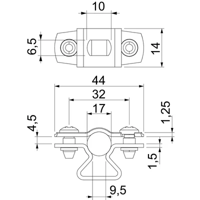 ASL 733 17 G Distanzklemme mit Langloch