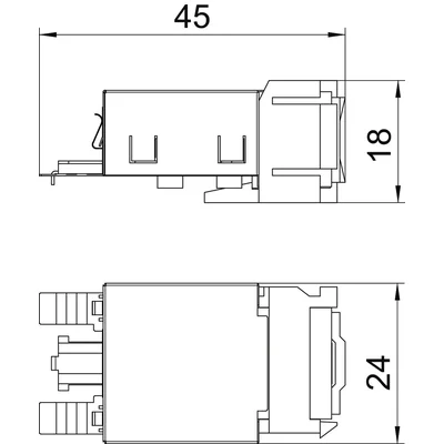 ASM-C5 GS Cat 5 Snap-In spojovací modul, stíněný