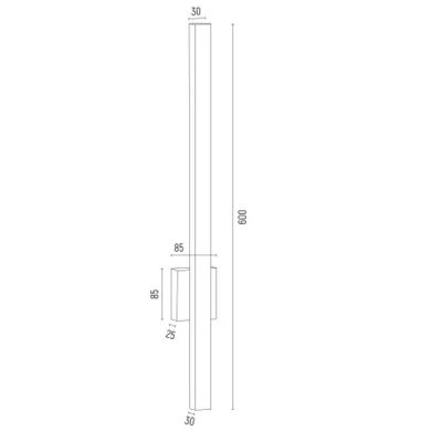 ASSE Applique 60cm 6W 3000K LED intégré IP20 laiton
