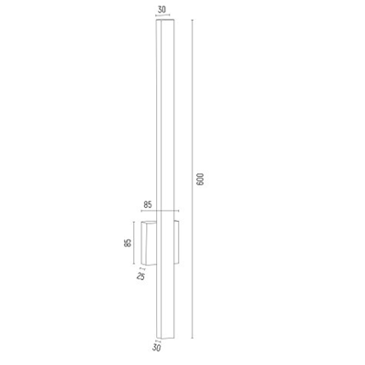 ASSE Wandleuchte 60cm 6W 3000K LED integriert IP20 Messing