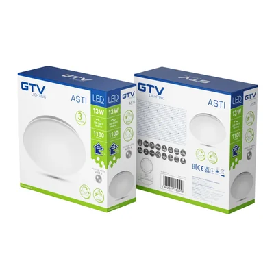 ASTI-D13 LED microwave ceiling lamp, Ø254mm, 4000K, 13W, 1100lm, AC220-240V, dim, PF>0.5, IP44, 3y