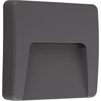 ASTON Fassadenleuchte 3W 100lm 4000K 230V IP65 NW quadratisch grau