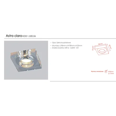 Astro Claro Lampada da incasso a soffitto, cromo