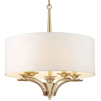 ATLANTA Lampa wisząca E14 IP20 złota z białym abażurem