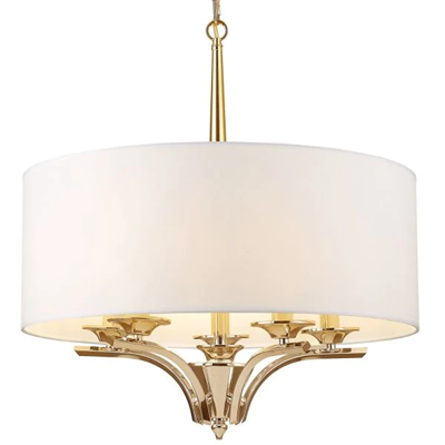 ATLANTA Pendant lamp E14 IP20 gold with a white lampshade