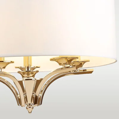 ATLANTA Pendant lamp E14 IP20 gold with a white lampshade