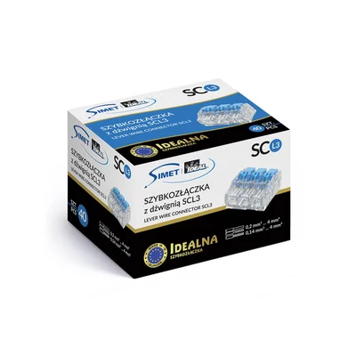 Attacco rapido con leva SCL3 trasparente/blu (confezione da 40 pezzi)