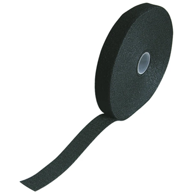 Attache câble velcro sur rouleau noir 10m x 20mm