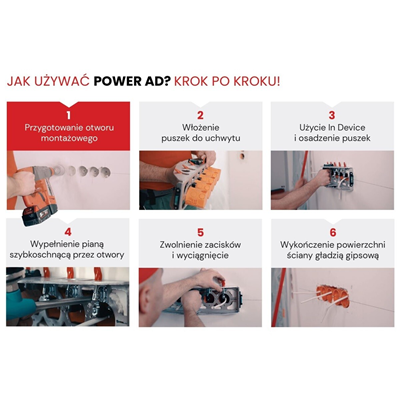 Attrezzo per incasso 3 PK60 In Device Power Ad 3 scatole da incasso