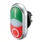 Attuatore a doppio pulsante con ritorno a molla, verde e rosso, M22-DDL-GR-X1/X0