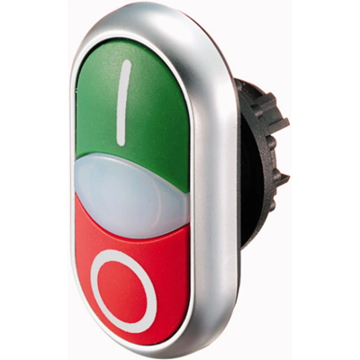 Attuatore a doppio pulsante con ritorno a molla, verde e rosso, M22-DDL-GR-X1/X0