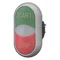 Attuatore a doppio pulsante con ritorno a molla, verde, M22-DDL-GR-GB1/GB0